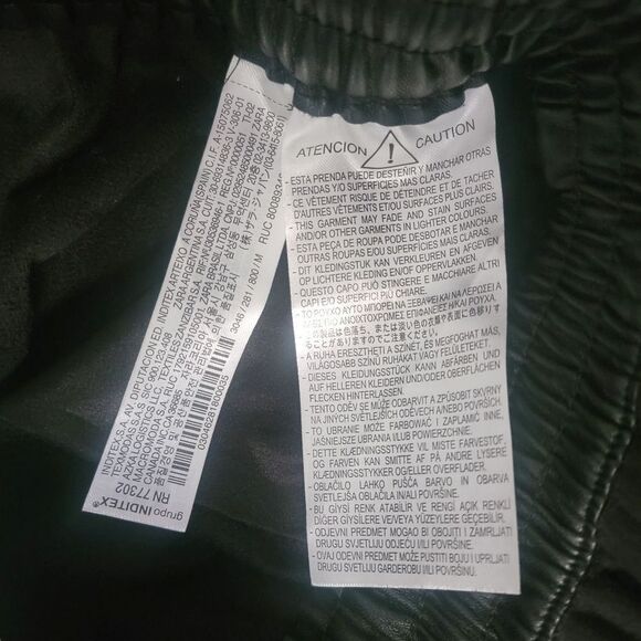 🆕 Zara Faux Leather Wide Pleated Elastic Belted Waist Culottes in Black - Picture 11 of 11